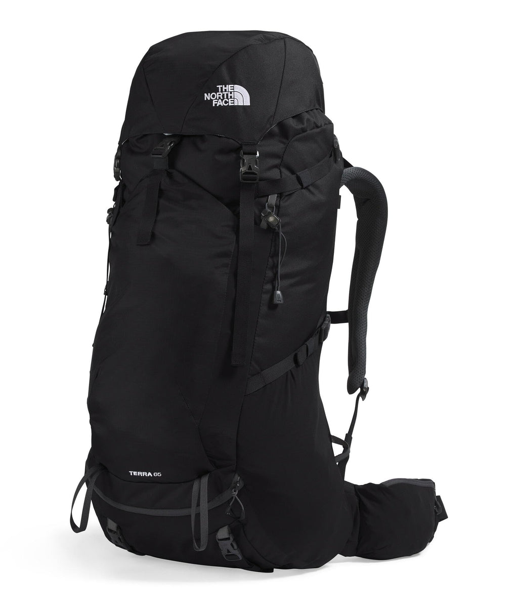 The North Face Terra 65 Backpack - Unisex Hiking Pack, Cinch-Top Opening with Zipper, Pole & Ice Axe Attachments, TNF Black/Asphalt Grey-NPF, Large/X-Large